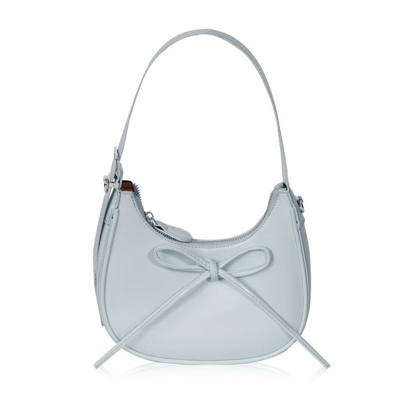 Shoulder Bag - Lht Blue Bow Clutch Purse Pu Leather, Removable <3 - Picture 1 of 7